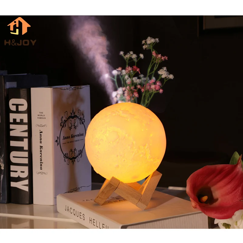880ML Air Humidifier Bulb USB Ultrasonic Humidificador 3D Moon