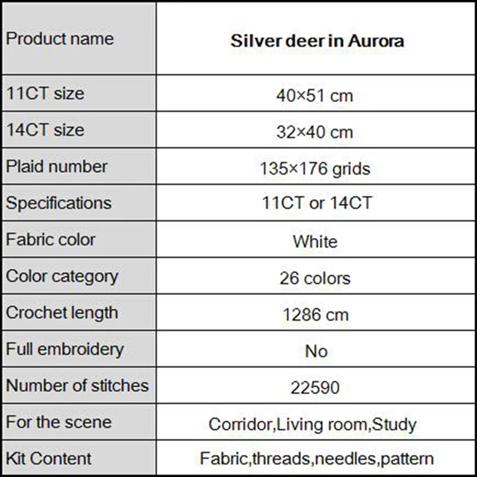 NKF Новое поступление Серебряный Олень в Авроре рукоделие сделай сам ручной работы 11CT 14CT Набор для вышивки крестом наборы для вышивания подарок домашний декор