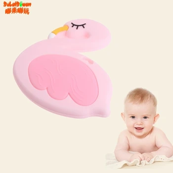 

Silicone Flamingo Diy Teething Necklace Food Grade Silicone Teether Baby Pendant chewable