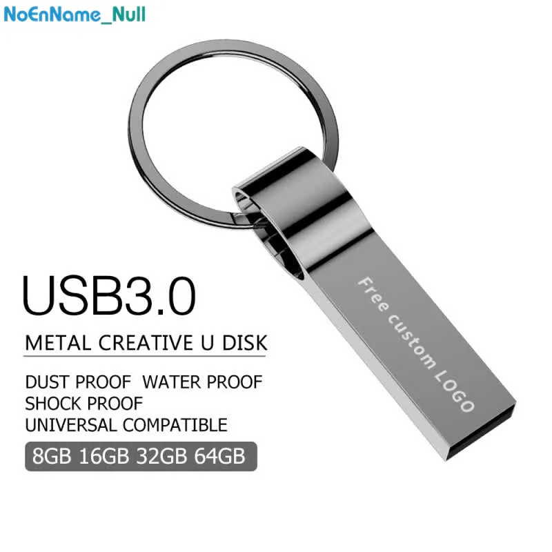 

New 2019 usb flash drive 32gb metal USB 3.0 usb stick 4gb 8GB 16GB pendrive 64gb grey Keychain pen drive 128GB Free print LOGO