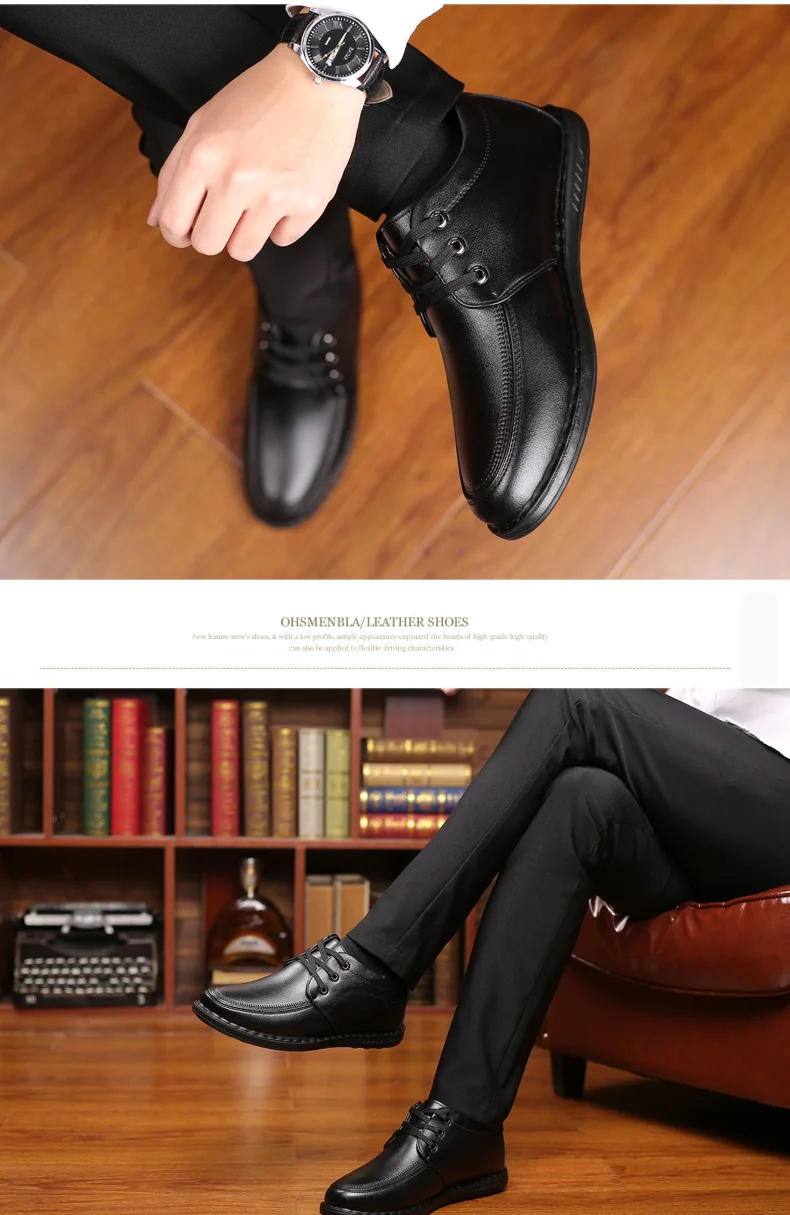 Leader Show/мужская повседневная кожаная обувь; удобная теплая обувь из вулканизированной кожи; зимняя брендовая уличная Мужская модная обувь; zapatillas hombre