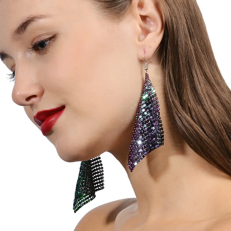 Buy Korean New Trendy Aluminium Sequin Earrings