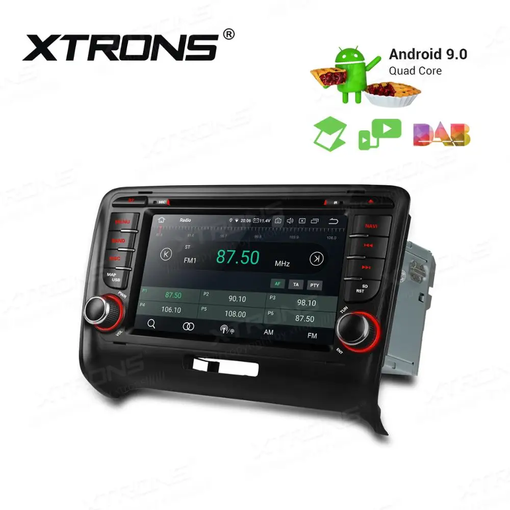 Top 7" Android 9.0 Pie OS Car DVD Multimedia Navigation GPS Radio for Audi TT MK2 (8J) 2006-2014 with Car Play Function Support 1