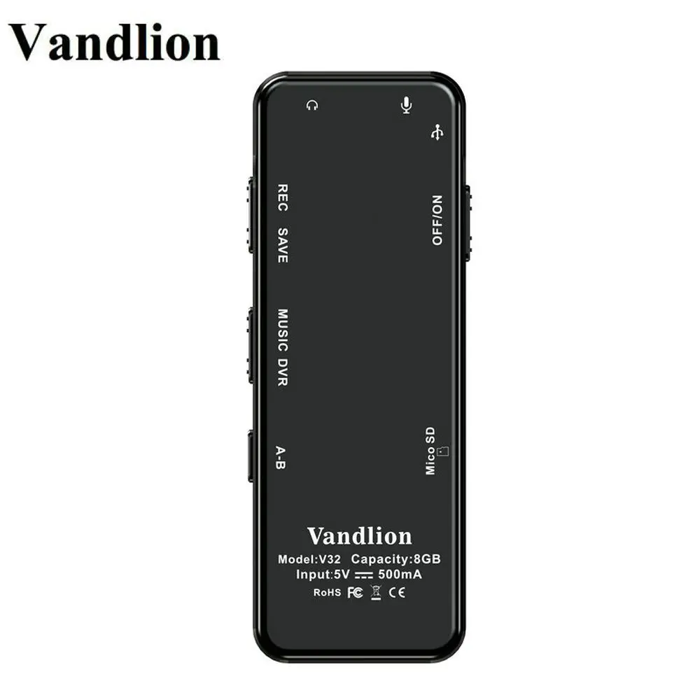 Цифровой диктофон Vandlion 8 ГБ 16 профессиональный портативный рекордер MP3 для