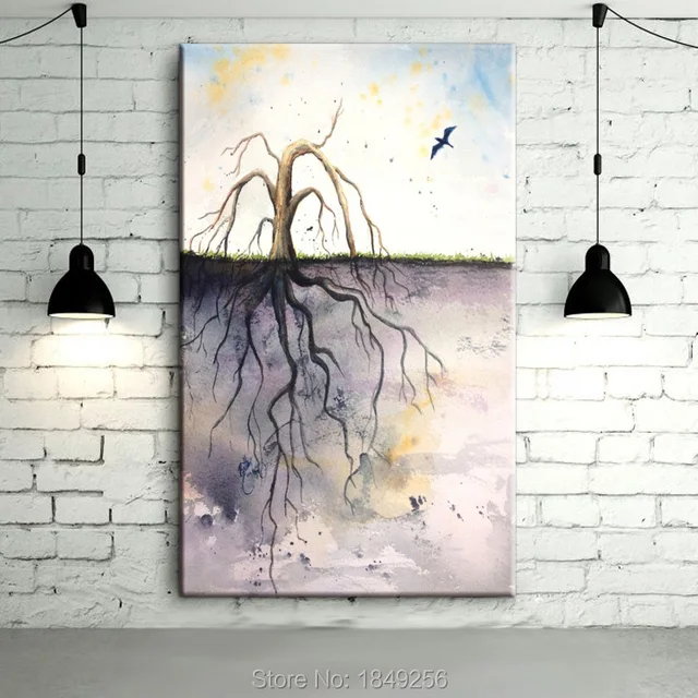 Tree Root Moral Pay And Effort Are Equal Abstract Designed Handmade Oil Painting On Canvas Tree Root Moral Pay And Effort Are Equal Abstract Designed Handmade Oil Painting On Canvas