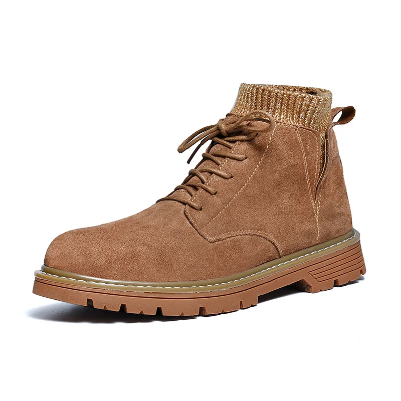 

2019 Men Hiking Shoes Rubber Sole Breathable Sport Shoes Outdoor Non-slip Vintage Hiking Boots Warm High-top Sneakers Size 39-44