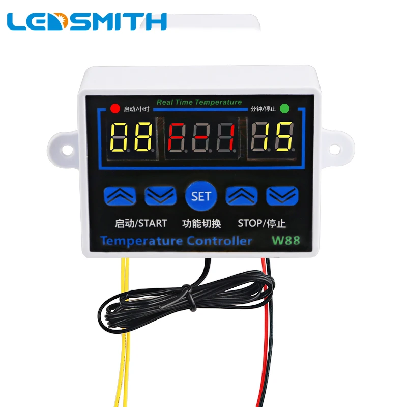 

W88 10A 110V 220V Digital Thermostat Temperature Controller Regulator Heating Cooling Control Switch -19~99C Relay Output