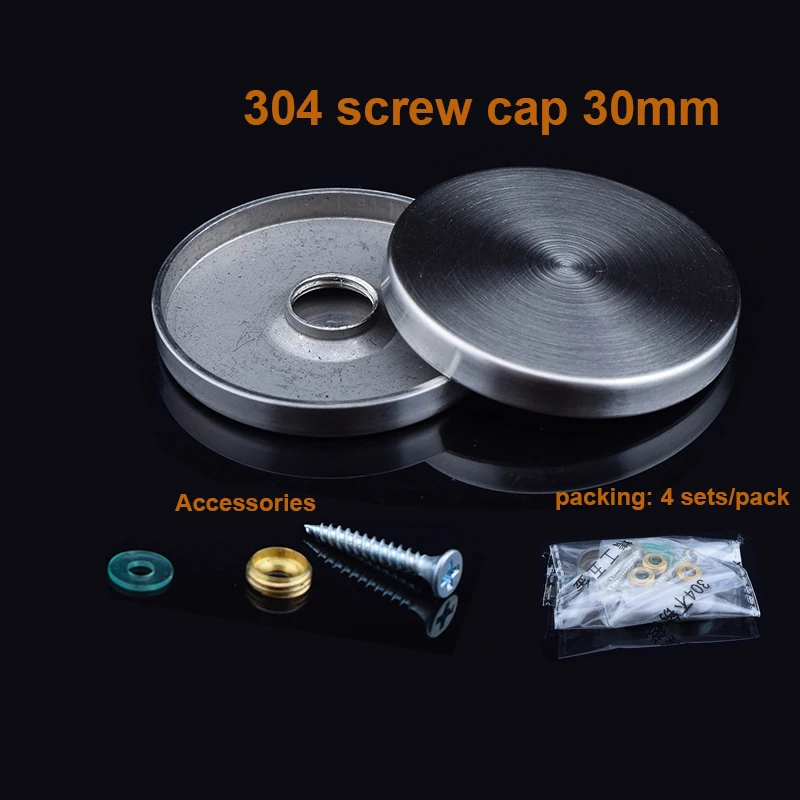 DHL Free Shipping 30mm decorative screw head covers 304 Stainless steel