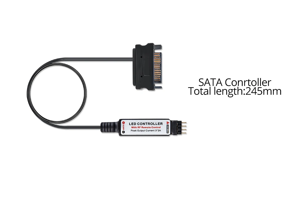 EeeToo RGB Светодиодная лента 5050 водонепроницаемый SATA интерфейс Светодиодная лента светильник 60 светодиодный s/m Диодная лента RF беспроводной контроллер для ПК компьютера