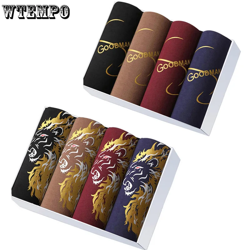 

New Brand Male Panties Breathable Boxers Sexy U Convex Men's Underwear Soft Comfort Boxers Shorts Printed Underpants Cuecas 8PCS