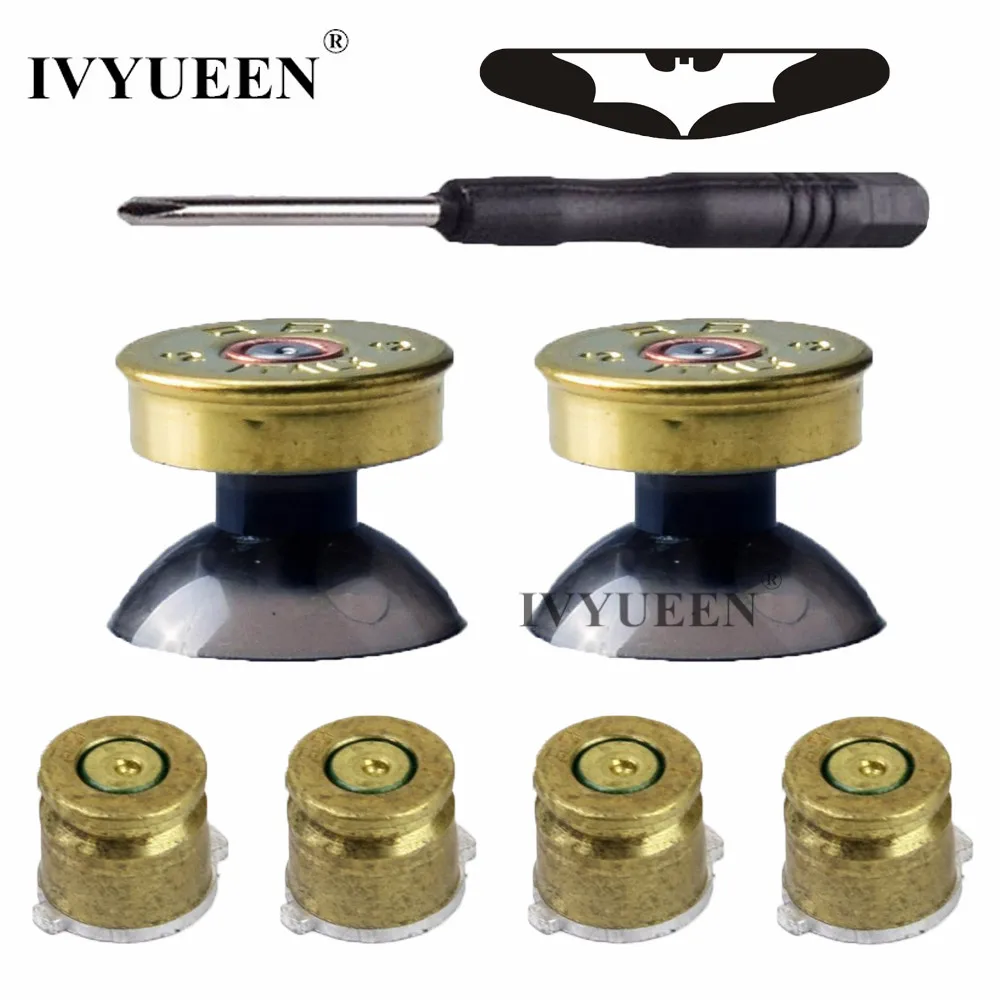 IVYUEEN Bullet Brass Buttons Mod Kit For Playstation 4 PS4 DS4 Pro Slim Controller Analog Thumbsticks Sticks with Face Button IVYUEEN Bullet Brass Buttons Mod Kit For Playstation 4 PS4 DS4 Pro Slim Controller Analog Thumbsticks Sticks with Face Button