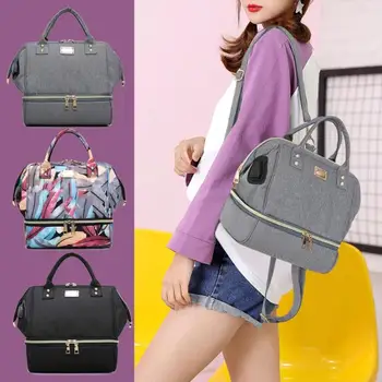 

Mummy Maternity Nappy Shoulder Handbags Large Capacity USB Nursing Backpack