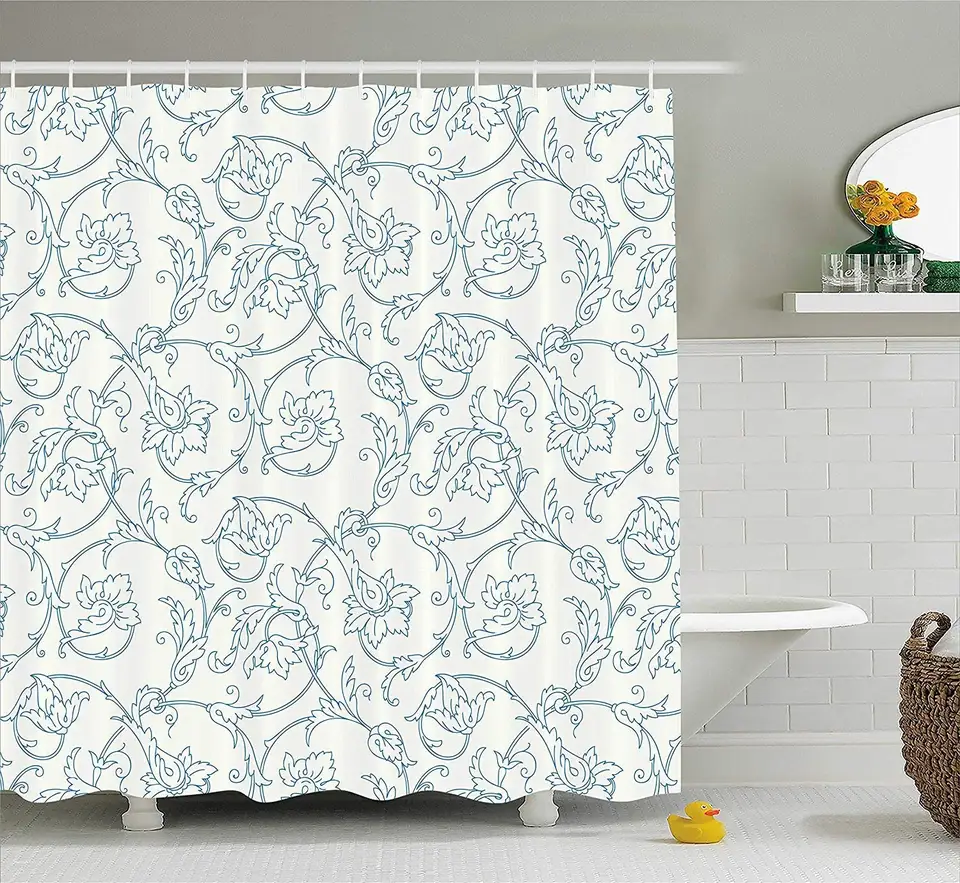 Floral Shower Curtain Flower Orchids Bohemian Style Vintage Petals Vines Pattern French Country Style Bathroom Decor Shower Curtains Aliexpress