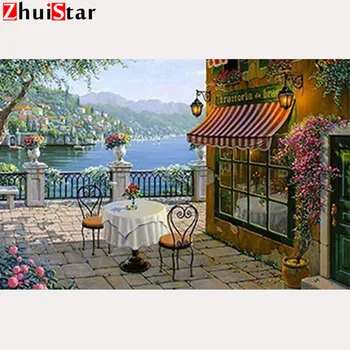 

Zhui Star Diamond Painting Casual cafe Rhinestones Diy 5d Full Square Diamond Mosaic Scenic Arts Crafts LWR