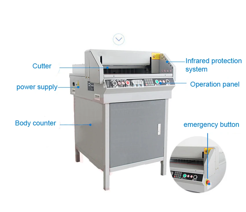 Электрический резак с ЧПУ резак для бумаги G450VS+ автоматический A3 Электрический резак фотоэлектрическая защита 110 В/220 В триммер для бумаги