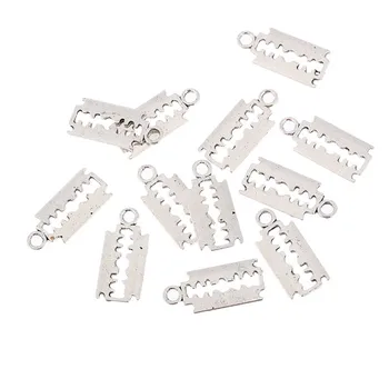 

50pcs Fashion Plated Tibetan Silver gothic punk razor blade charms Pendants For Necklace DIY Jewelry making 11x20mm