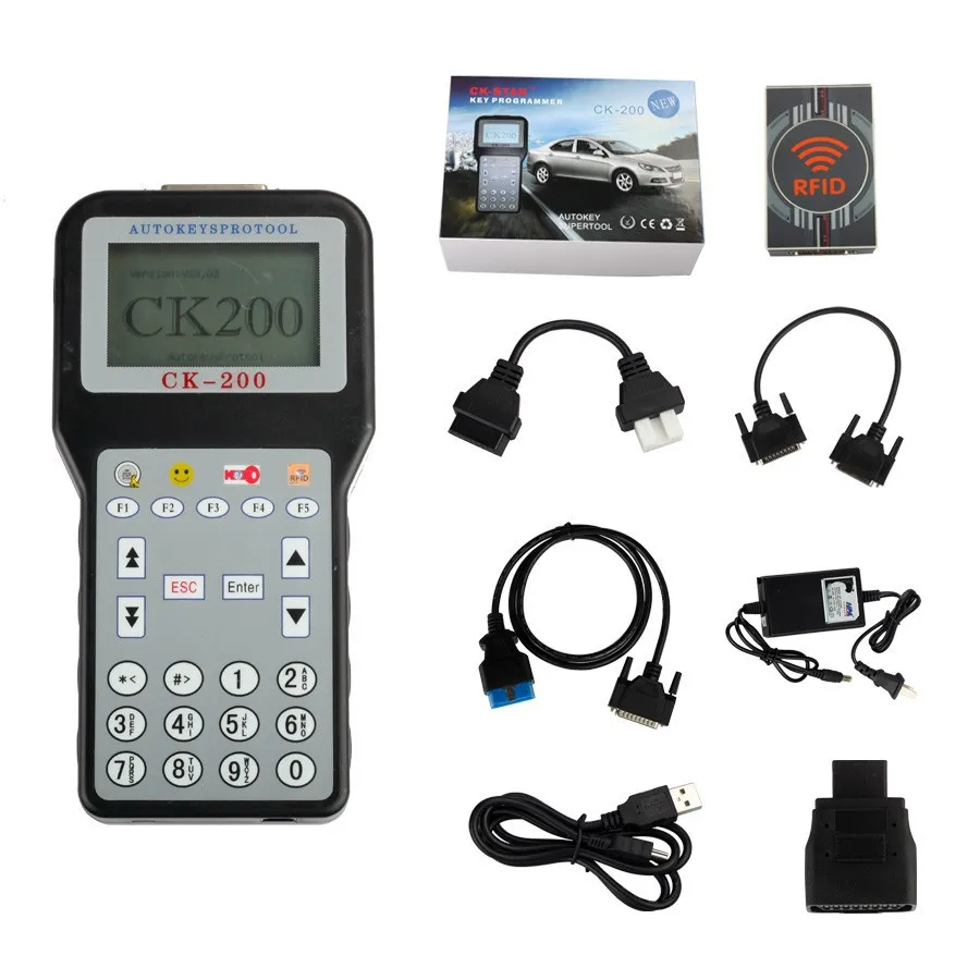 Best Price V50.01 CK200 Auto Key Programmer No Tokens Limitation Add More Models than CK100 Key Programmer Update Online