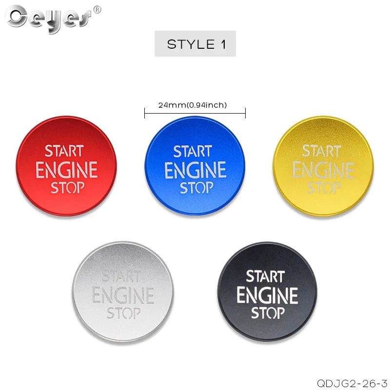 Ceyes аксессуары для салона автомобиля Стайлинг двигатель кнопка запуска стоп кольцо чехол для Volkswagen Golf MK7 CC VW Passat B8 Декоративные Чехлы - Название цвета: Style 1 Button Cover