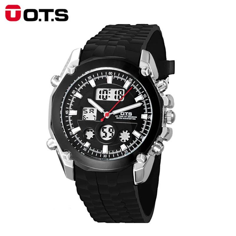 

OTS Men's Watch LED Sports Digital Watch Clock 50M Waterproof Men Top Brand Luxury Hour Military Wristwatches Relogio Masculino