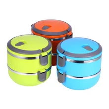 3 Estilos de Acero Inoxidable Bento Térmica Para Contenedores De Almacenamiento De Alimentos de Los Niños