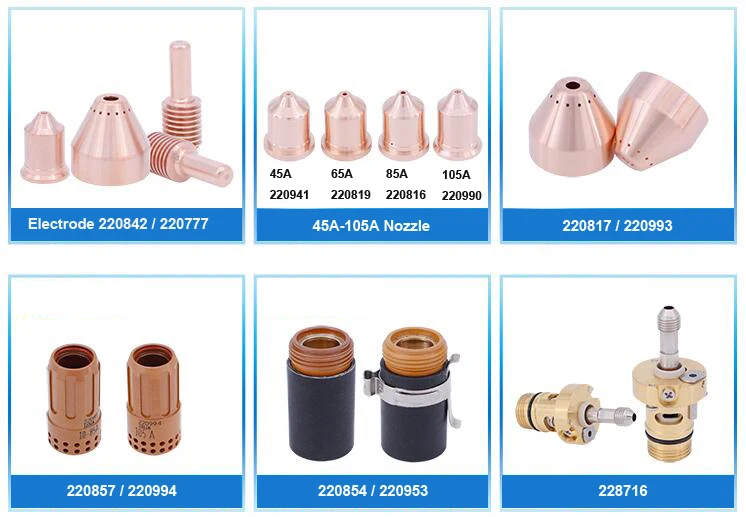 

220842 Electrode 15PCS 220819 Nozzles 220816 220990 220941 220817 220993 220994 220857 220854 220953
