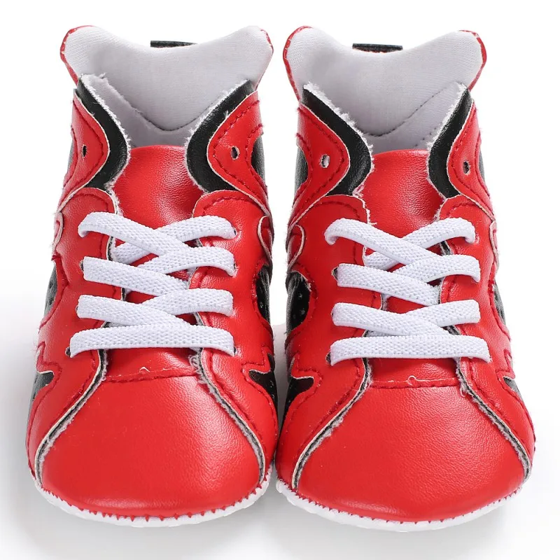 Новинка детская обувь высокого верха для маленьких мальчиков девочек смешанный Цвет первые ходоки мягкая подошва для маленьких Баскетбольная обувь для 0-18 м - Цвет: as show
