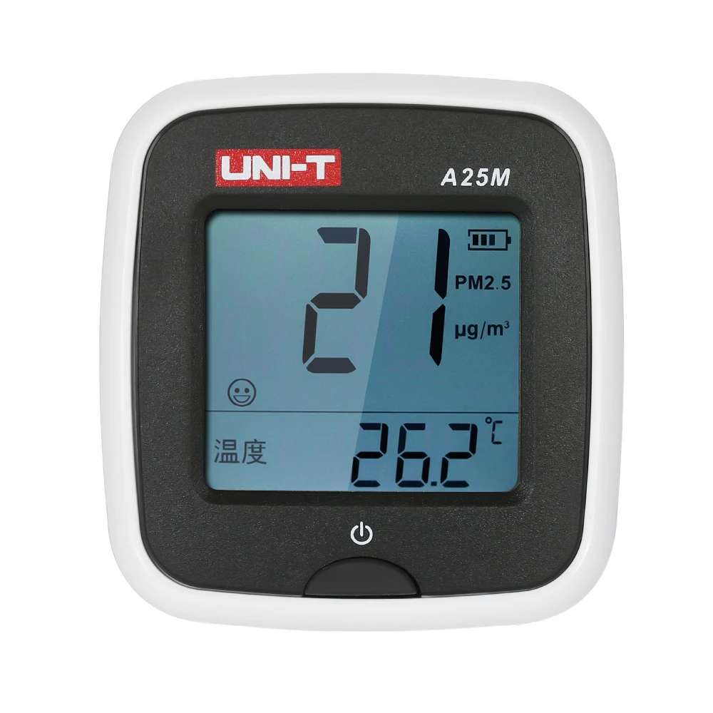 UNI-T A25M мини PM2.5 тестер детектор Перезаряжаемые Портативный PM2.5 Air Quality монитор с 1," ЖК-дисплей Подсветка Экран для дома