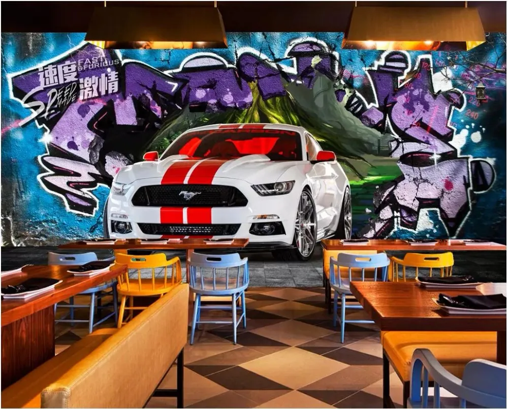 

3d photo wallpaper custom mural Industrial wind car wall bar home decor living room 3d wall murals wallpaper for walls 3 d