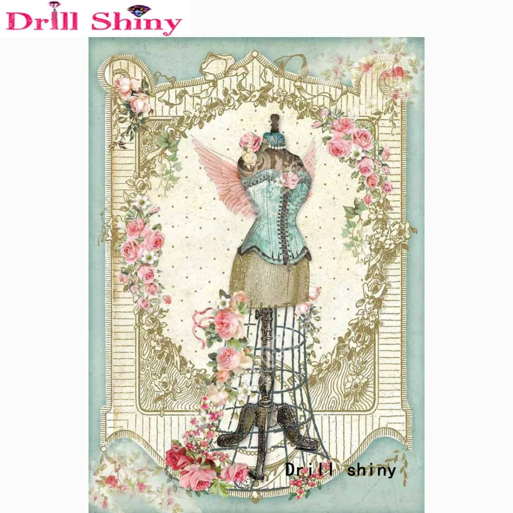 

5D DIY Full square/round drill Diamond Painting 'Mannequin with Flowers' Diamond Embroidery cross stitch mosaic wall decor gift