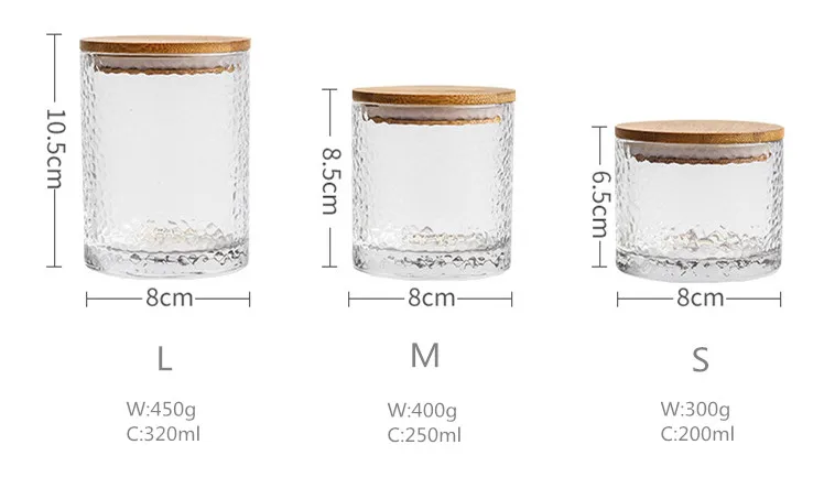 Три размера стеклянный резервуар для хранения с деревянной крышкой для специй, сахарная банка, контейнер для кухни, бутылка для еды, кофейные зерна, чайная коробка, 1 шт