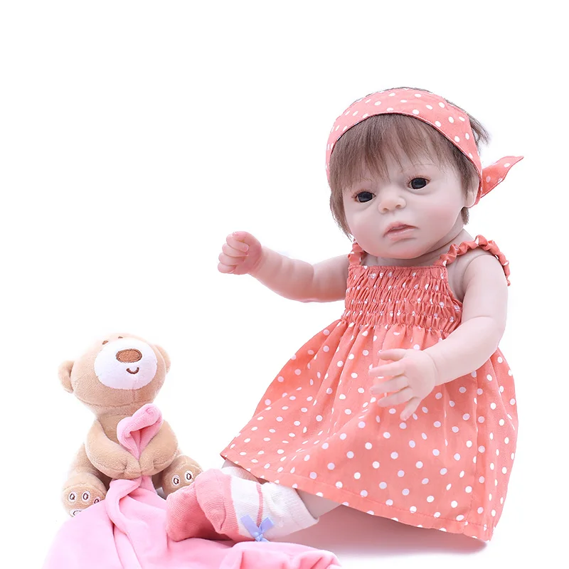 Очаровательная 20 дюймов 50 см Кукла реборн полный силикон для новорожденных, для девочек куклы Bebe Boneca Reborn в милой одежде Кукла Малыш