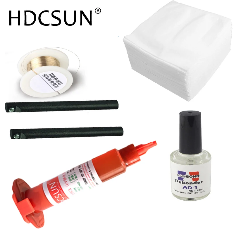 

Free Shipping 5 in 1 LOCA UV glue tp-2500 with Glue Remover Dispergator Screen glue Golden Cutting Wire and clean clothes wipes