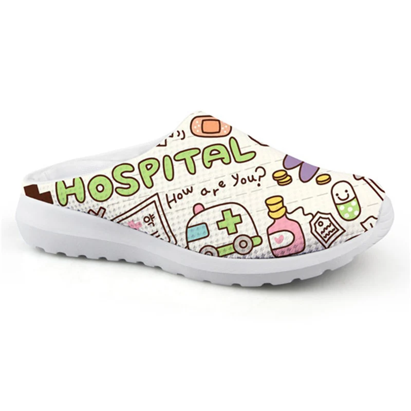 

THIKIN Women Flats Air Mesh Slippers Surgeon Pattern Woman Lightweight Female Ladies Summer Home Shoes Women Sandals Water Shoes