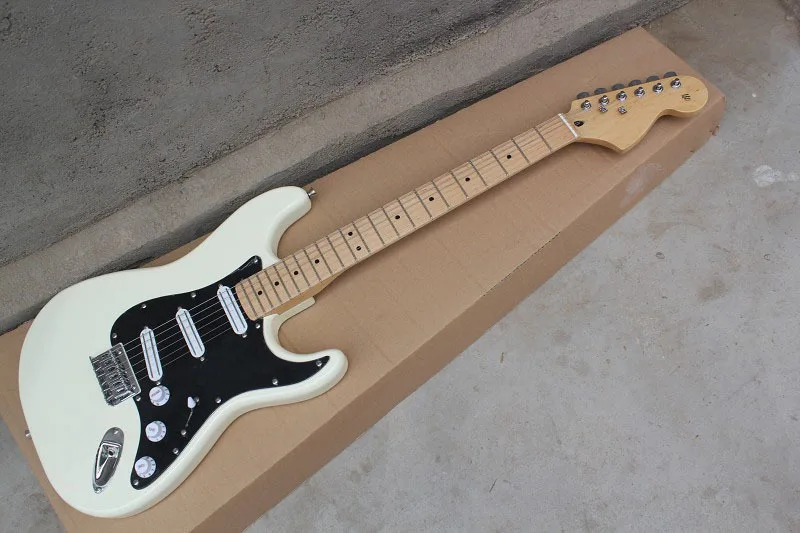 

Best high quality FD stratocaster custom yngwie malmsteen creamy white electric guitar scalloped neck with logo 14-4-1