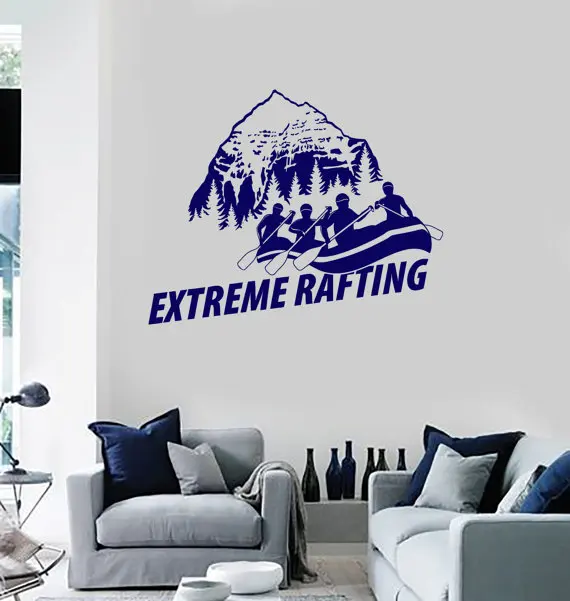 Amovible Decalcomanie Collines Vue Eau Blanche Extreme Rafting Anglais Citations Murale Art Maison Decor Extreme Sport Style Papier Peint Y 967 Aliexpress