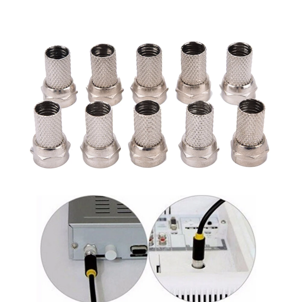 

10pcs F Digital Cable Terminal Connector For Cable TV SCREW Plug SAT RG6 CT100 WF100 TX100 H109F PH100