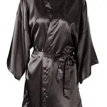 Свадебное шелковое атласное платье для невесты, подружки невесты, халат с цветочным рисунком, Короткое Кимоно, халат, ночной халат, банный халат, модный халат для женщин