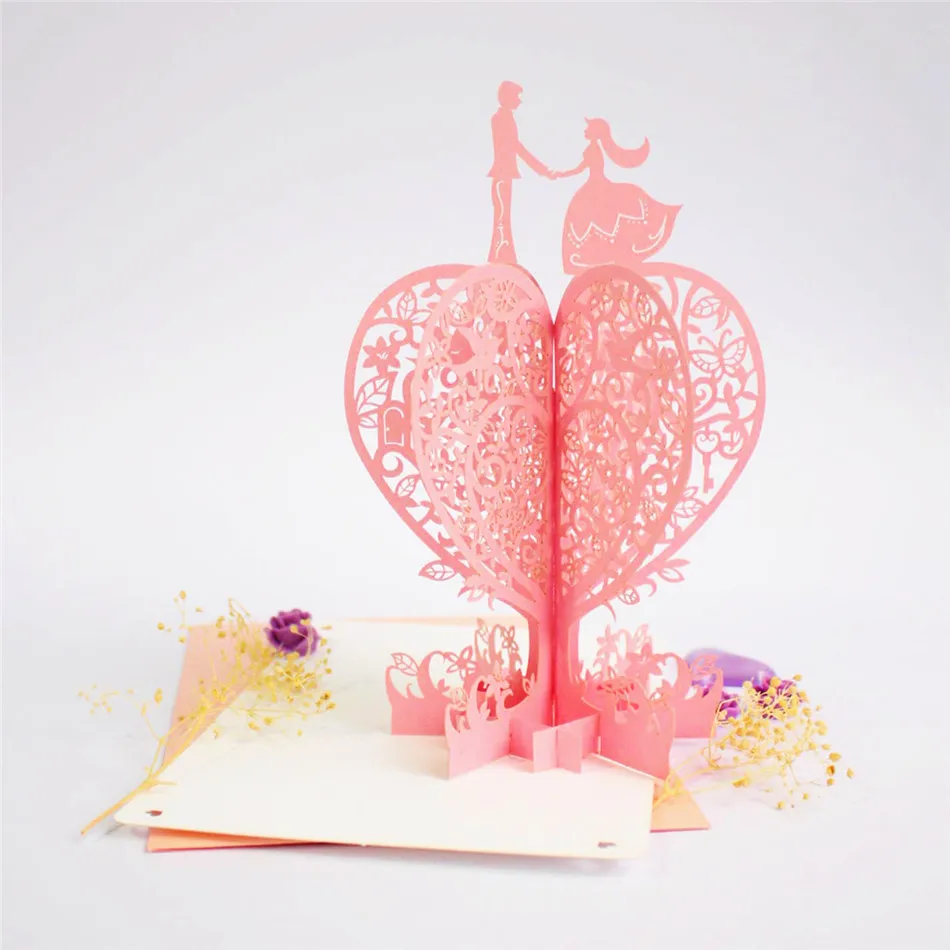 

Lover Tree with Lover 3D pop up Greeting Cards Valentine's Day handmade laser cutting card CD045