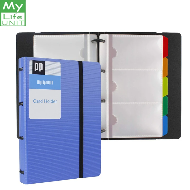 

MYLIFEUNIT Five Color Index Tabs Business Card Holder Book 120 cards postcards Name Card Organizer