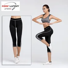 Коди Лундин узкие эластичные короткие укороченные Для женщин Леггинсы для женщин Брюки для девочек Мотобрюки Sportwear Йога Фитнес бег