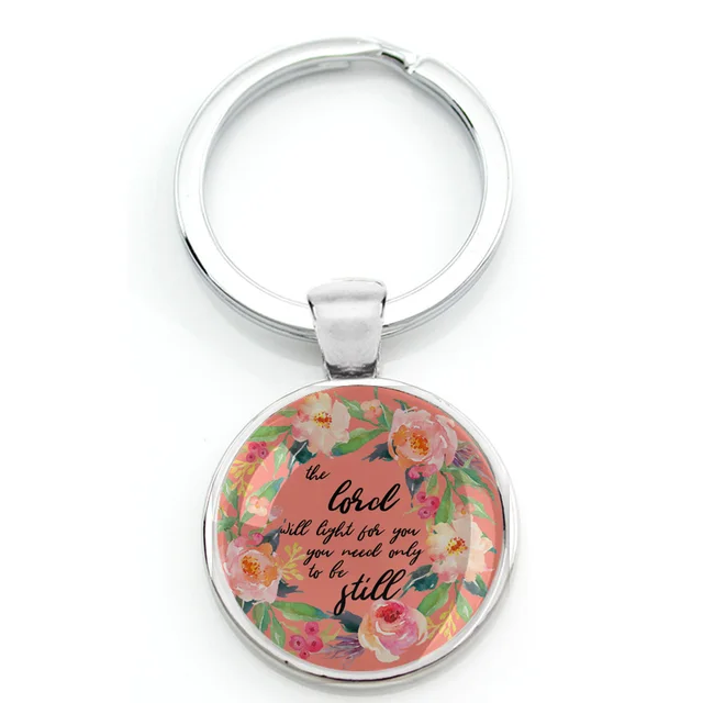 Holy Bible Verse Key Chain Key Ring Christian Scripture Quote Pendant