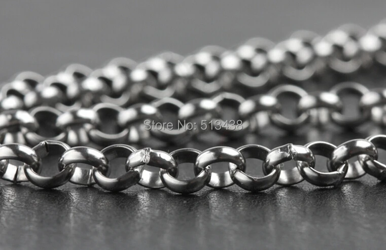 2 Meters Lot 8mm Jewelry Finding stainless steel Round Rolo Link Chain ...