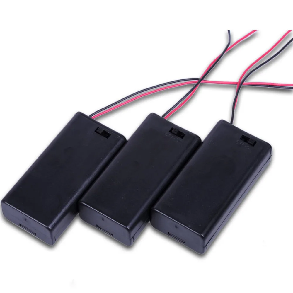 

Centechia Power Bank 18650 Black 2 AA Battery Holder Box Case With Switch New 2 AA 2A Battery Holder Box Case With Switch