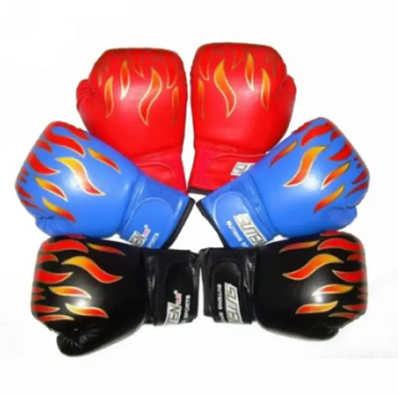 PU Leather Kids Children Flame Boxing Gloves Punch For Boy Beginner Sparring Training Mitts Gift