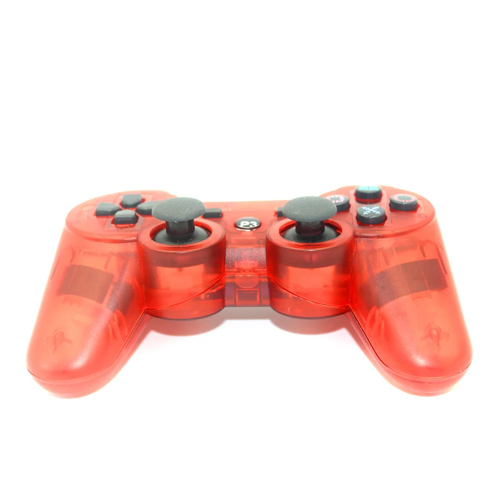 JIELI беспроводной Bluetooth прозрачный цветной контроллер для sony playstation Dualshock 3 PS3 контроллер вибрации геймпад - Цвет: Красный