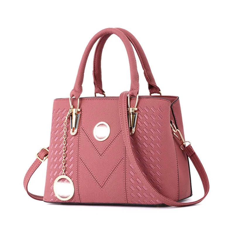 Черная брендовая модная женская сумка, женская кожаная сумка, винтажная сумка-мессенджер, сумки через плечо с буквами, женские сумки, сумки для женщин - Цвет: Розовый