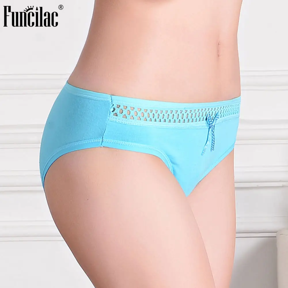 Женское нижнее белье FUNCILAC однотонные сексуальные трусики прозрачные трусы с