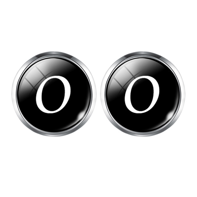 Fashion A-Z Single Alphabet Cufflinks Silver Color Letter Cuff Button for Male Gentleman Shirt Wedding Cuff Links Gifts