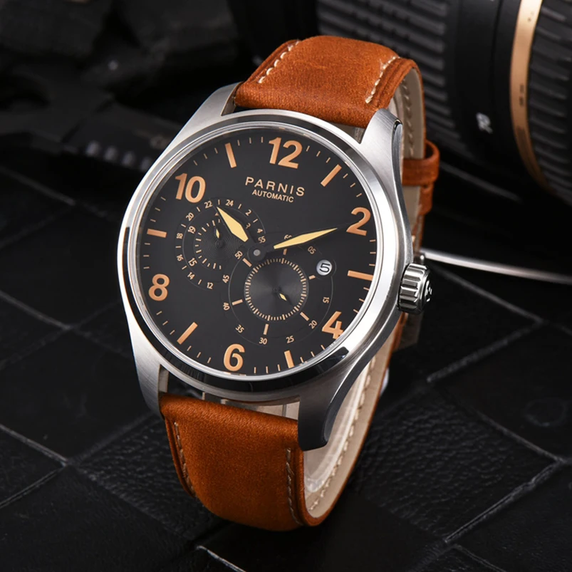 Parnis Automatic Watch Men 44mm Mechanical Watches Luminous Silver PVD Case Date 21 Jewel Movement Sapphire relogio masculino Parnis Automatic Watch Men 44mm Mechanical Watches Luminous Silver PVD Case Date 21 Jewel Movement Sapphire relogio masculino