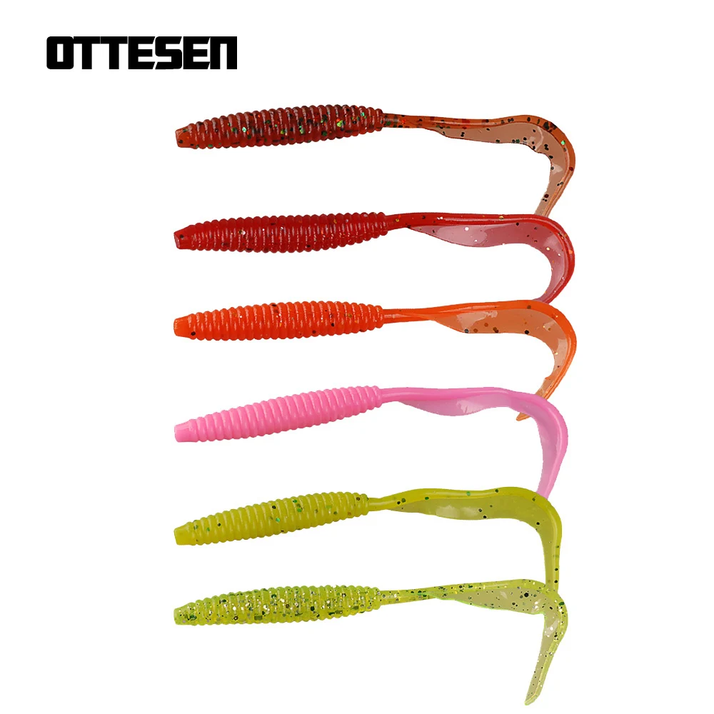 

OTTESEN 8pcs 95mm 2.3-2.5g soft fishing lure soft lure soft bait worm silicone bait wobbler isca artificial leurre pesca peche